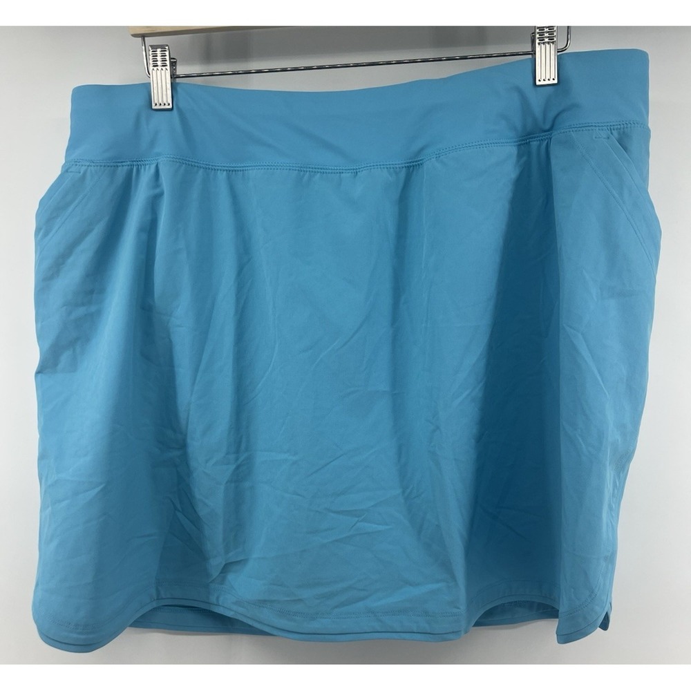 Lands End 20 Swim Skort Blue Turquoise Stretch 40 Waist 19.5" Overall Length